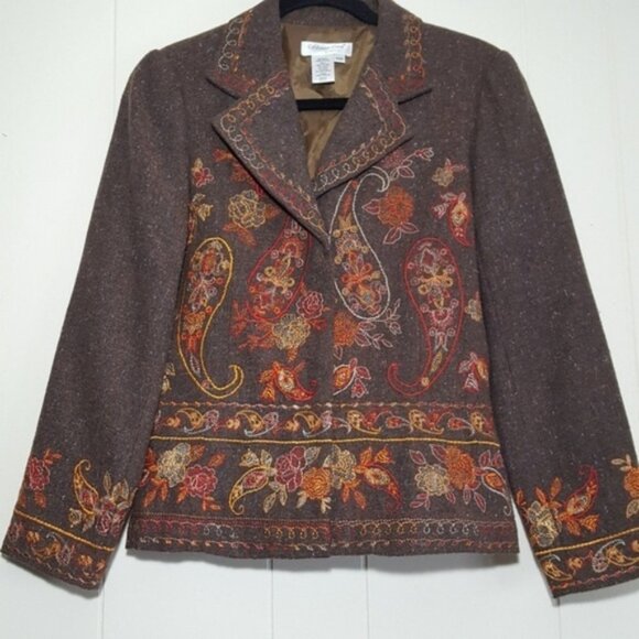 Coldwater Creek embroidered blazer jacket size XSP - Picture 1 of 8